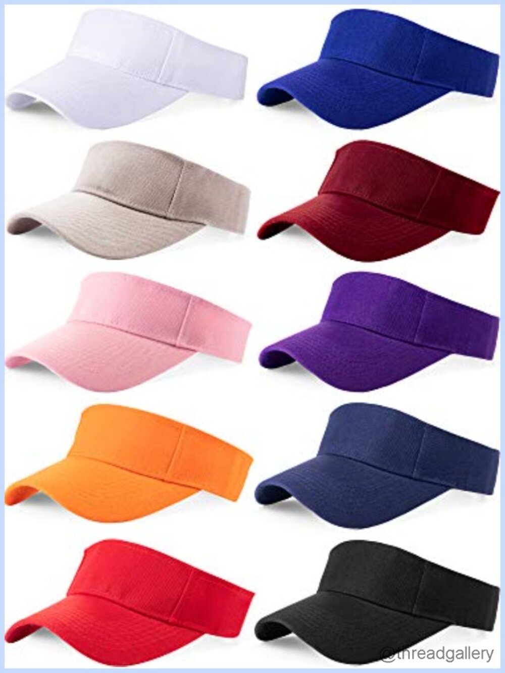10 Pack Sports Sun Visor Hat Cotton Adjustable Hook Loop
